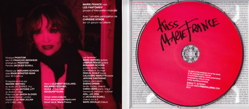 "KISS", le nouvel album CD de MARIE FRANCE & LES FANTOMES (Freaksville Record, 2012) 1201201152261423619325365