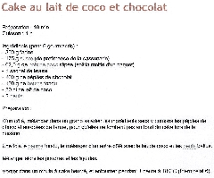 Cuisine - Cake lait coco et chocolat