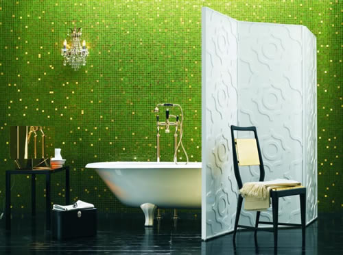 fresh_batroom_design_green_color_tile