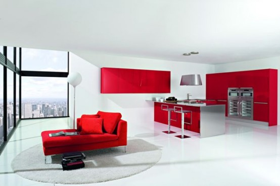 Stylish-Kitchen-in-Red-and-White-by-Doimo-Cucine-l-Trendy-Kitchen