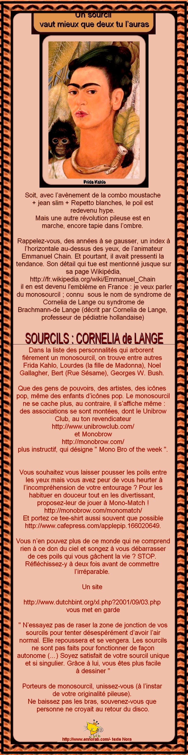 SOURCILS - CORNELIA DE LANGE - MONOSOURCIL SYNDROME DE BRACHMANN DE LANGE 1202241109151431779486911
