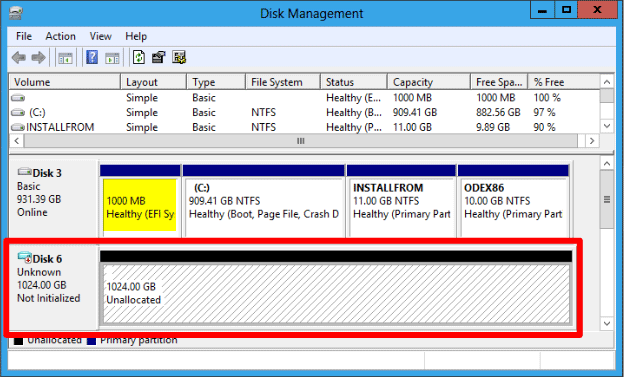 W8 Disk Management