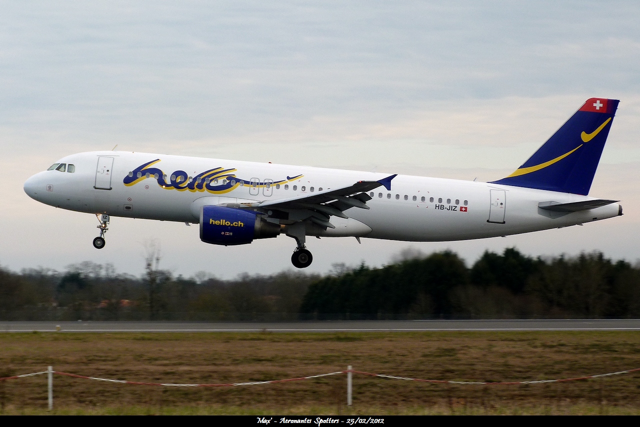 [25/02/2012] Airbus A320 (HB-JIZ) Hello 1202260219421438369493086