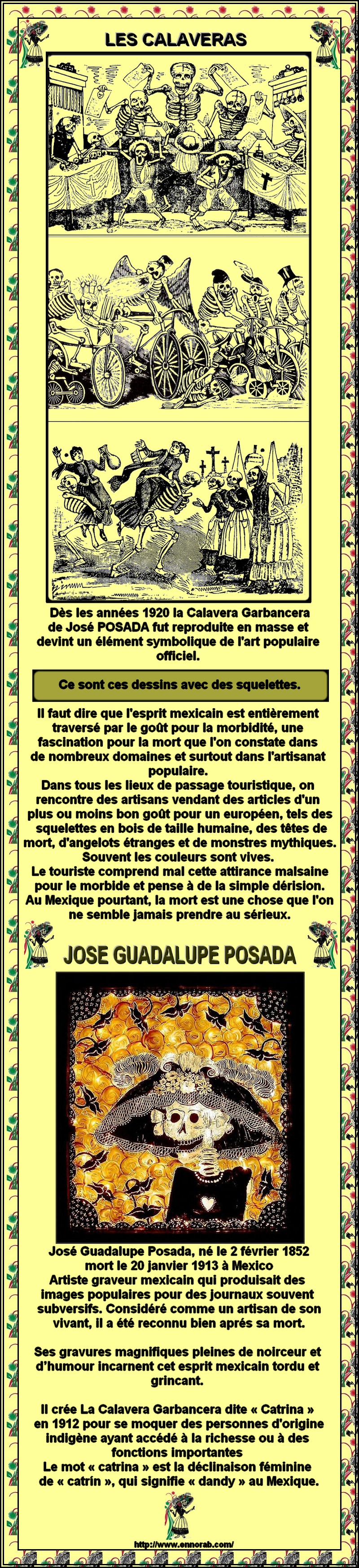 MEXIQUE - JOSE GUADALUPE POSADA - LES CALAVERAS ELEMENT SYMBOLIQUE DE L'ART POPULAIRE -  1203010458251457979517828
