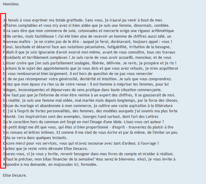 LETTRE ELISE