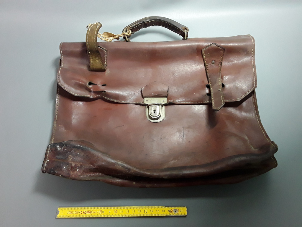 Antigua Mochila De Cuero Para Maestro Escuela Vintage UK