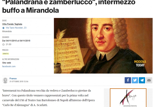 Palandrana  e Zamberlucco-Scarlatti 1716